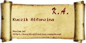 Kuczik Alfonzina névjegykártya